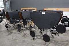 Times 4 - Uniframe 60" round 8 student fold up portable lunch tables