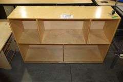 48" wide x 30" tall x 13" deep wood 5 bin wall cabinet