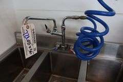 Advance 18" x 36" stainless 3 bin sink with hose and nozzle