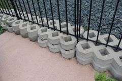 All to go concrete cross hatched decorative concrete pavers (used to hold fence) - good amount