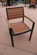 Patio set - 36" x 36" Grosfilex patio table with 4 chairs and umbrella and weights