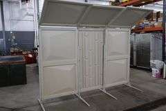 Wenger 3 panel Series 64 Travel master acoustic shells with portable transport cart - overall width is 10' - 2 panels have frames, 1 is an insert