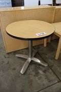 30" round wood laminate top table