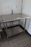 U Line 24" x 60" stainless table with stainless under shelf