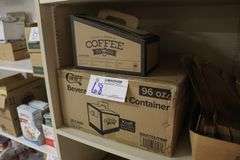 Full case of Choice 96 oz beverage take out containers