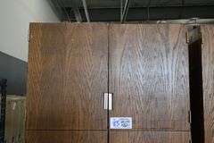 40" x 82" tall x 25" deep wood 4 door cabinet