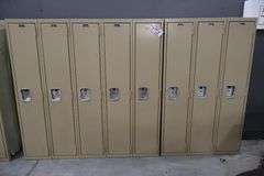 96" x 60" tall x 12" deep metal 8 bay 2 piece locker system
