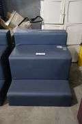 36" wide x 34" tall x 40" deep navy vinyl modular seating - rip in top