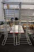 Times 4 - 28" Tall chrome coated pizza pan racks