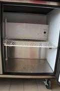 True TUC-72 stainless refrigerated 3 door under counter cooler with stainless work top