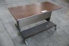 24" x 48" metal framed portable wood laminate top table