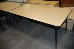30" x 60" metal framed wood laminate top table
