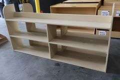 Times 2 - 64" wide x 36" tall & 72" wide x 36" tall wood book shelves