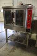 Vulcan SG4D-1 gas convection oven with stainless equipment stand - missing gas valve cover