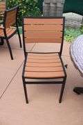 42" round patio table with 1 chairs with umbrella