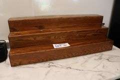 36" oak counter top 3 rail liquor display