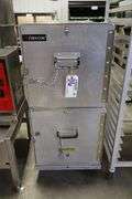 Crescor 3001811A portable aluminum catering boxes - stack of 2