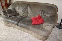90" couch with matching chair & foot stool