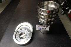 Times 4 - 7" stainless round insets with lids