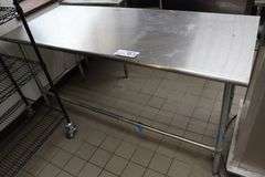 30" x 72" stainless open base work table