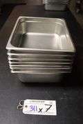 Times 7 - 1/2 x 4 stainless insets with no lids