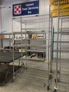 Times 2 - 18" x 48" & 24" x 48" Portable chrome coated wire racks - 86" tall poles