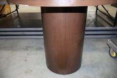 36" round wood laminate office table with heavy duty base