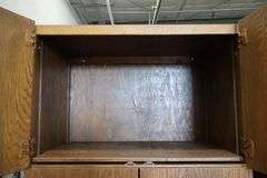 40" x 82" tall x 25" deep wood 4 door cabinet