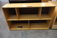 48" wide x 28" tall x 12" deep wood 5 bin organizer cabinet