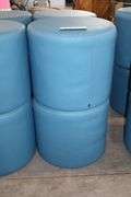 Times 4 - Hon 18" round x 16" tall blue vinyl stools - showing some stains - buyer to view