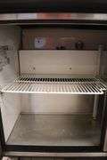 True TWT-48 refrigerated 2 door under counter cooler with stainless work top