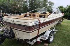 1983 Webbcraft 19' 08" fiberglass boat with Alpha 1 outboard, 3.1 liter Mercury motor,  1984 Yacht Club trailer - VIN: WBB03550M83J19 & Tailer VIN: 1HJ002019E0018729