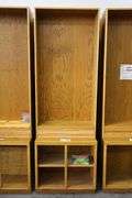 Times 2 - 32" x 96" x 17" deep wood book cases - no shelf pins
