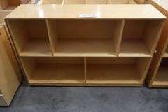 48" wide x 30" tall x 13" deep wood 5 bin portable wall cabinet