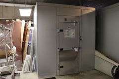 2023 Amerikooler 8' x 8' x 104" tall aluminum and foam walkin freezer with diamond plate floor with ramp - Bohn 2 fan evap - 3 phase compressor - fabulous unit - amazing unit - located in basement