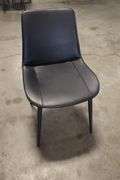 Times 7 - Black metal framed padded black vinyl dining/lounge chairs - supports up to 350# - easy to clean chairs