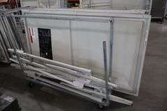 Wenger 7 panel Series 64 Travel master acoustic shells with portable transport cart - overall width is 22' - 4 panels have  frames, 3 are inserts