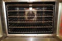 Vulcan SG4D-1 gas convection oven with stainless equipment stand - missing gas valve cover