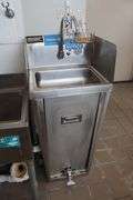 Stainless foot operated hand sink
