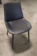 Times 12 - Black metal framed padded black vinyl dining/lounge chairs - supports up to 350# - easy to clean chairs