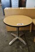 30" round wood laminate top table