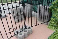 All to go concrete cross hatched decorative concrete pavers (used to hold fence) - good amount