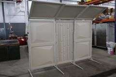 Wenger 7 panel Series 64 Travel master acoustic shells with portable transport cart - overall width is 22' - 4 panels have  frames, 3 are inserts