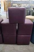 Times 5 - Hon 18" x 18" x 16" tall plum vinyl stools