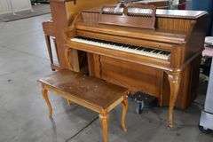 W.W. Kimball Co. 558996 Consollete 57" upright piano with bench & dolly