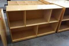 48" wide x 30" tall x 13" deep wood 5 bin portable wall cabinet
