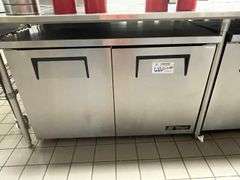 True TUC-48-LP portable 2 door under counter cooler with stainless work top