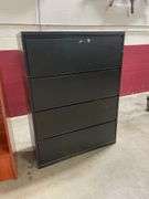 Black lateral 4 drawer filing cabinet