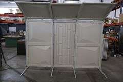 Wenger 7 panel Series 64 Travel master acoustic shells with portable transport cart - overall width is 22' - 4 panels have  frames, 3 are inserts