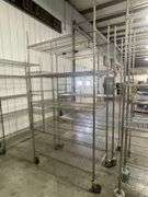 Times 2 - 24" x 48" Portable chrome coated wire racks - 86" tall poles